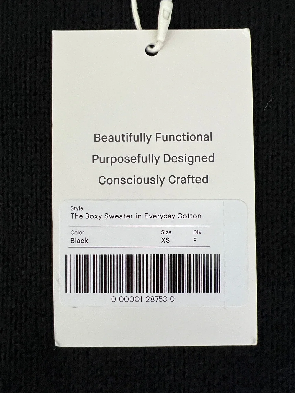 New Everlane The Organic Cotton Crew Sweater in Black Size XS